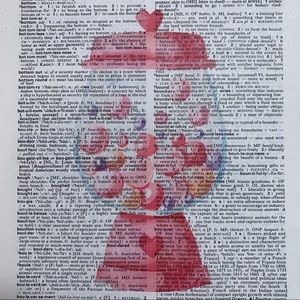 Dictionary Art Print Retro Valentine Gumball Machine, Vintage Art Print